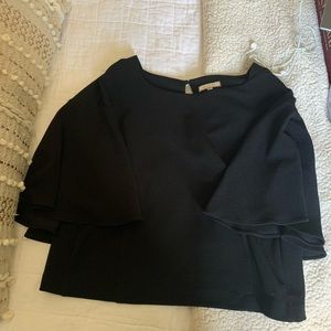 Anthropologie blouse with flutter sleeves